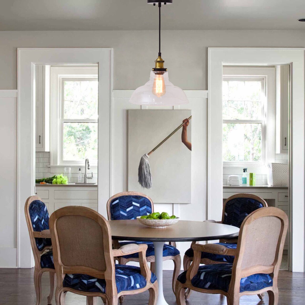 Vintage Style Industrial Edison Ceiling Pendant Glass Hanging Light 1-Light Bulb